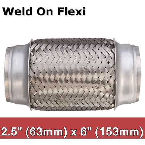 Weld on Exhaust Flexi Pipe Flexible Joint Repair Pipe Flex Tube 2.5x 6 inch 6.3cm x 15.3cm (1/5)