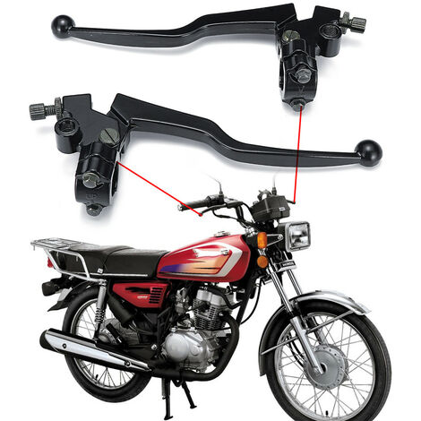 2x Front Right & Left Brake & Clutch Lever Black Alloy Replacement Set For Honda CG 125