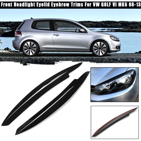 2PCS Front Headlight Eyelid Eyebrow Trims For VW GOLF VI MK6 2008-2013 (1/5)