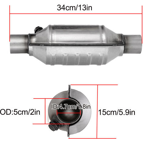 Three Way Catalytic Converter Diameter 2'' Length 11'' Round Universal