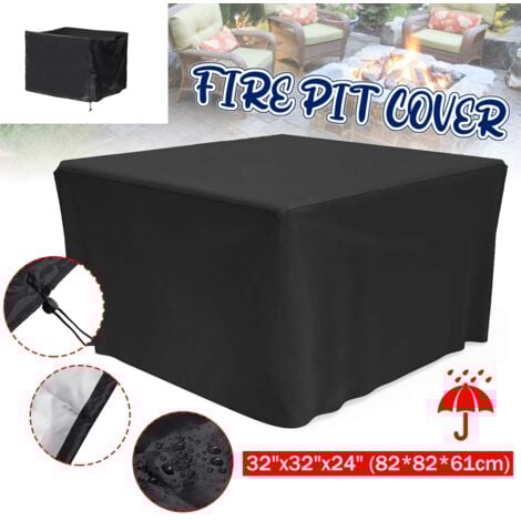82 x 82 x 61cm  Waterproof Fire Pit Cover Garden Patio Burner BBQ Cover Outdoor Furniture Cover