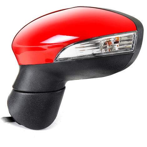 Red Electric Door Wing Mirror Passenger Side Left N/s For Ford Fiesta Mk7 08-12 Left Side