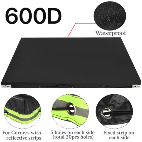 Trailer Cover Auto Roof Tent Protector Cover Black 260x135x8cm