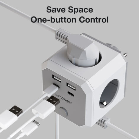 180° Swivel Outlet Extender With USB-A & USB-C – Rotating Power Strip For Behind Furniture, Space-Saving, Surge Protected - View #6