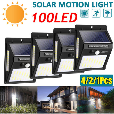 1Pc Solar Powered Motion Sensor Wall Light 100LED