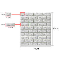 5PCS 3D Wall Sticker Sticker - DIY Brick Foam Waterproof Wallpaper - 70x77CM - White Sasicare