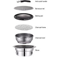 Portable Stainless Steel Portable Smokeless Charcoal Grill BBQ Grill Suit For 1-5 people