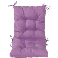 Garden Chair Tufted Seat High Back Cushion Pad Dining Patio Decor 100x45x7cm Purple
