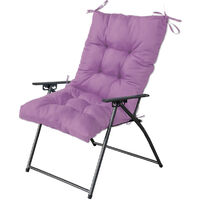Garden Chair Tufted Seat High Back Cushion Pad Dining Patio Decor 100x45x7cm Purple