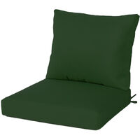 Seat+Back Cushion Set Chair Cushion Pads Indoor Outdoor Dark Green 1Set