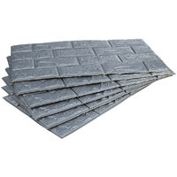5pcs/set 8.5mm 3D Waterproof Tile Brick Wall Sticker Self-adhesive Foam Panel Wallpaper Gray 60X30CM