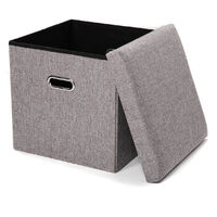 Foldable Ottoman Bench Footstool Cube Box 30*30*30cm Grey