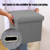Foldable Ottoman Bench Footstool Cube Box 30*30*30cm Grey