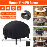 Fire Pit Cover 81*81*36cm Waterproof Windproof Anti-UV Patio Firepit Furniture Cover