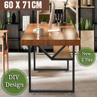 1 Pair 2 layer Industrial Dining Table Legs Metal Box Shape Desk Furniture Stand