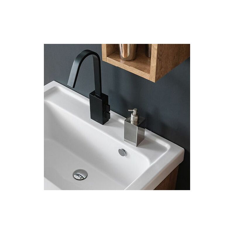 MOBILE LAVATOIO SOSPESO CON LAVABO IN CERAMICA 2 ANTE - Bianco Classico -  LxP 60x50 cm