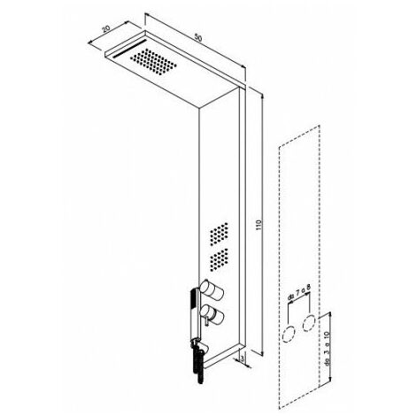 METAFORM COLONNA DOCCIA TREND ACCIAIO INOX SATINATO IDRO CASCATA