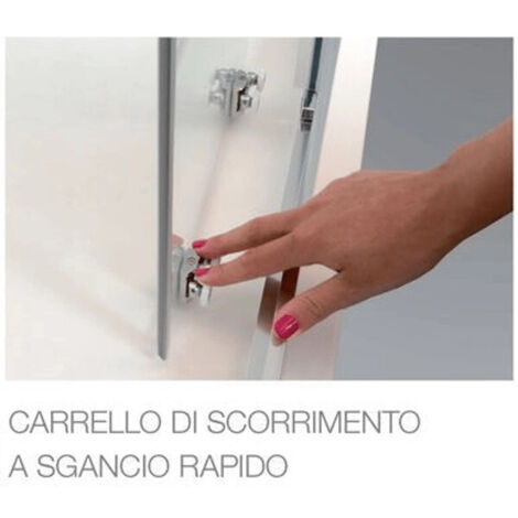 Box doccia Cristallo 6 mm OPACO 2 lati fisso piu' scorrevole con apertura centrale-Reversibile - Misura: 60 x 150 x h190 cm