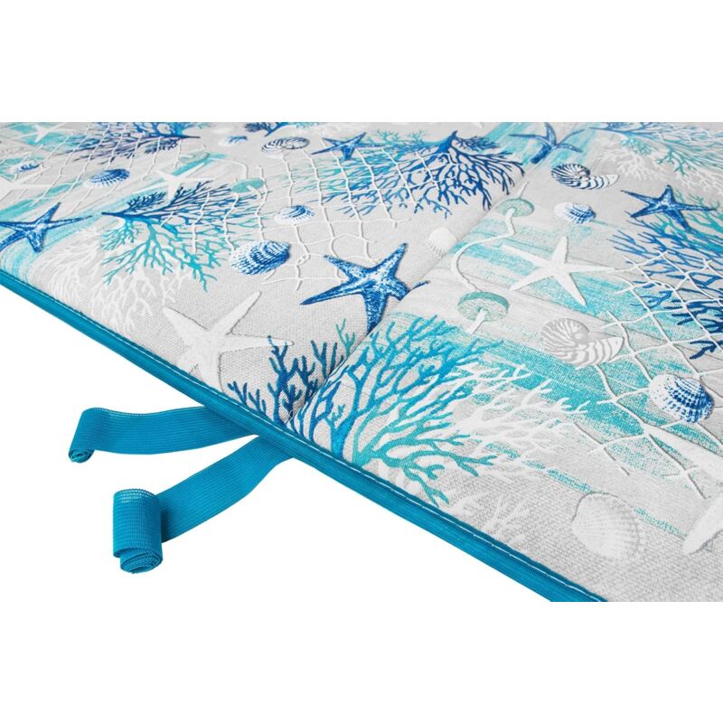 Emmevi Cuscino Per Sedia Pieghevole Design Marino: Made In Italy, Morbido, Con Lacci, 88x45 Cm, Per Spiaggia E Giardino