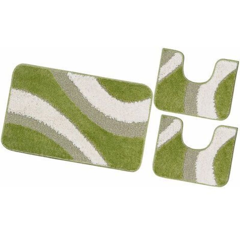 Tappeto Bagno Parure Set 3 Pezzi Soffice 100% Made in Italy Antiscivolo Girowater Shaggy 3D Moderno Assorbente Tortora | Leroy Merlin