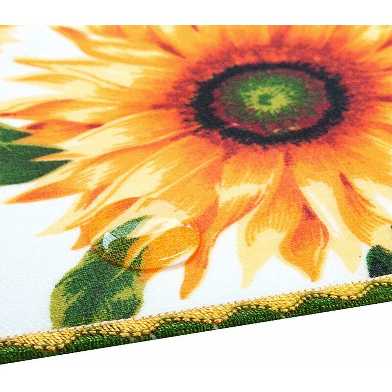 Tovaglia Antimacchia Cucina Girasoli Bordata Cotone Plastificato Proteggi  Tavolo Copritavolo Bianco - 135x135 cm