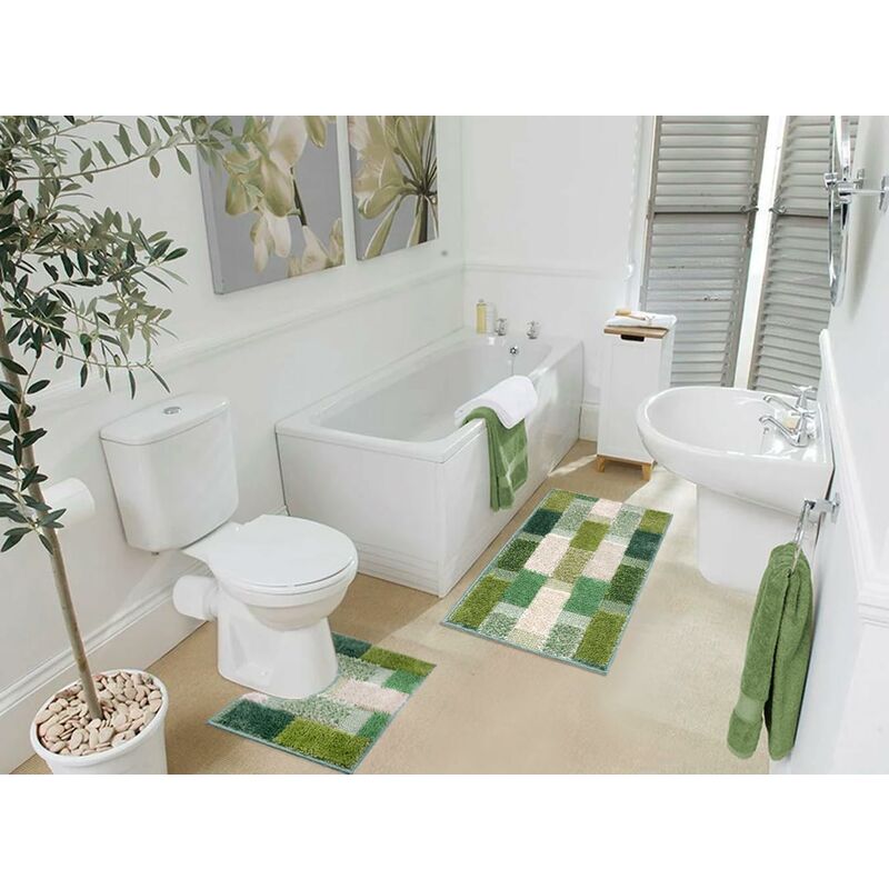 Tappeto Bagno 50x110 cm Tinta Unita Antiscivolo Assorbente Scendiletto Made In Italy Blu