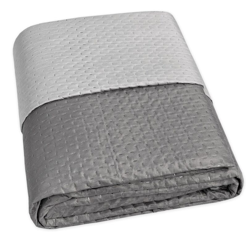 Copriletto Matrimoniale Double Face 240x250 Cm - Microfibra Soffice - Grigio Chiaro/grigio Scuro - Anallergico E Lavabile - Foto 5