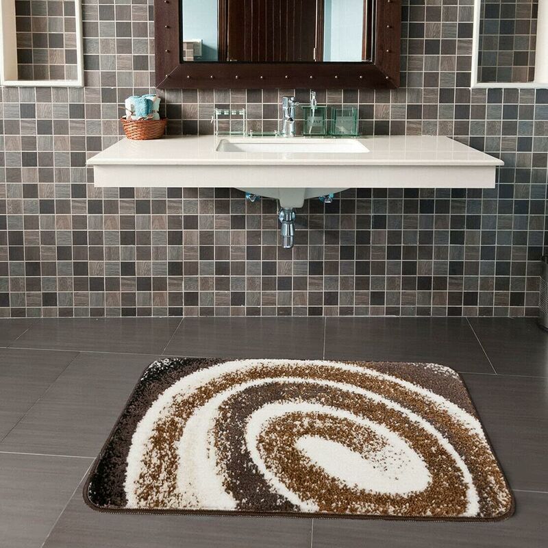 Tappeto Bagno Spirale Moderno Morbido Antiscivolo Scendiletto