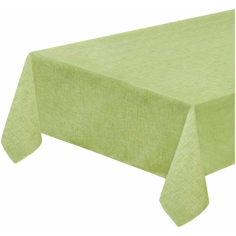 Tovaglia Cotone Cucina 100% Made In Italy Morbida Copritavolo Tinta Unita  Pastello Verde - 135x180 cm