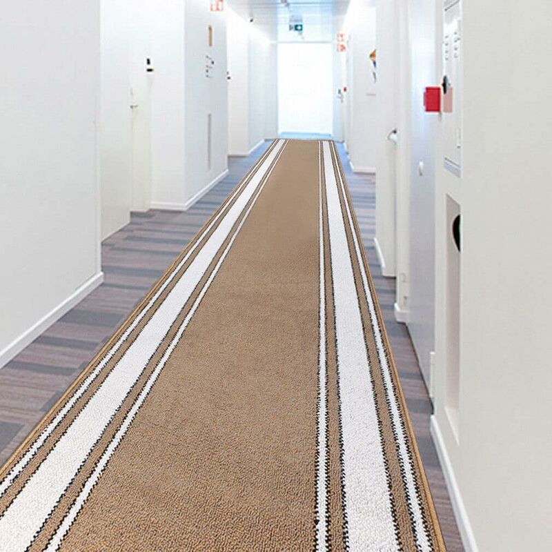 Passatoia Lunga Milo Shaggy 60x230 Cm - Tappeto A Righe In Polipropilene, Beige Lucido, Per Corridoio E Ingresso - 2