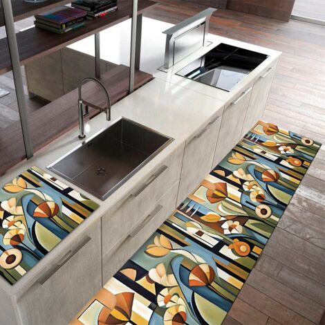 Tappeto Cucina PVC Linea Alba 51x400 Cm - Antimacchia, Antiscivolo, Stampa Digitale, Ritagliabile, Italiano - Foto 2