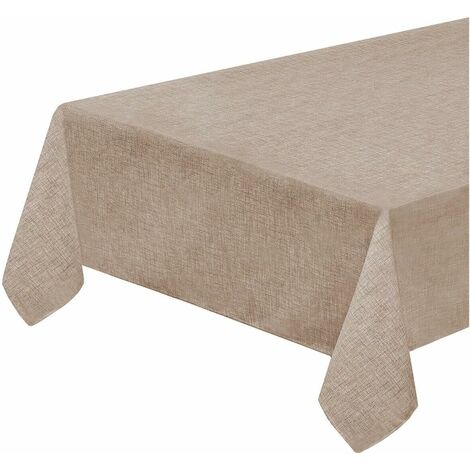 Tovaglia Corsa Moderna – Beige Marrone – 140x220 Cm – Tinta Unita Con Motivo Strutturato Per Cucina E Soggiorno