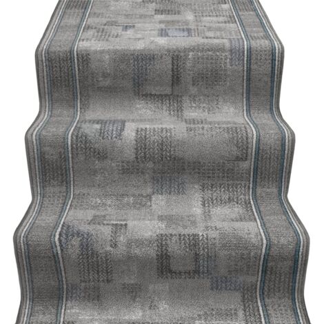 Passatoia Scala Scalinata Ingresso Bordata Tappeto Corridoio Gradini Antiscivolo Grigio - 67x40 Cm
