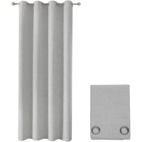 Tenda Oscurante 100% Porta Finestra 1 Pannello 140x280 Cm Isolante Termica Coprente Moderna - Grigio Chiaro