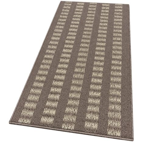 Tappeto Cucina Morbido 3D Assorbente Lavabile Antiscivolo Passatoia Bordata A Righe Beige - 57x270 Cm (1/4)