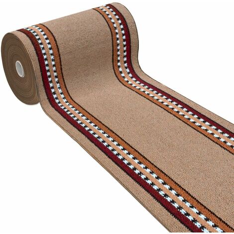 Tappeto Cucina Beige Antiscivolo 100% Made in Italy Passatoia Corsia Bordata Ingresso Lavabile In Varie misure - 57x270 cm (1/4)