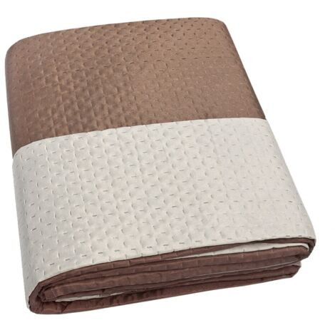 Trapuntino Copriletto Double Face Mezza Stagione Coperta Trapunta Leggera Marrone - 2 Piazze 250x250