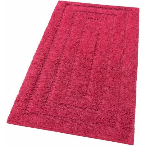 Tappeto Bagno Puro Cotone 50x80 cm Elegante Lussuoso Morbido Scendiletto  Antiscivolo Rosso