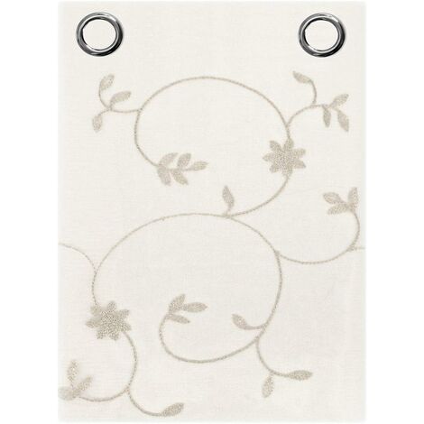 Tende Finestre Porta Interno Coppia 2 Pz Semitrasparente Fiori Tortora - 140x280 cm