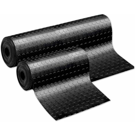 Tappeto Zerbino Gomma Antiscivolo al Metro H 100 H 200 Copri Pavimento Pedana A Bolle Nero Rivestimento Robusto - H200 cm (1/5)