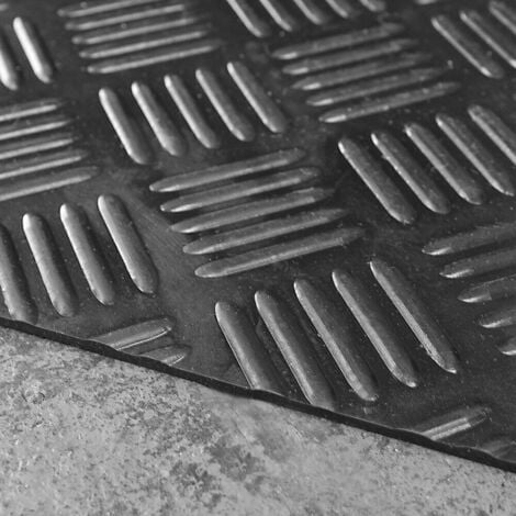 Tappeto Zerbino Gomma Antiscivolo Copri Pavimento al Metro H120cm Spessore  3mm 100%Made In Italy Nero Robusto