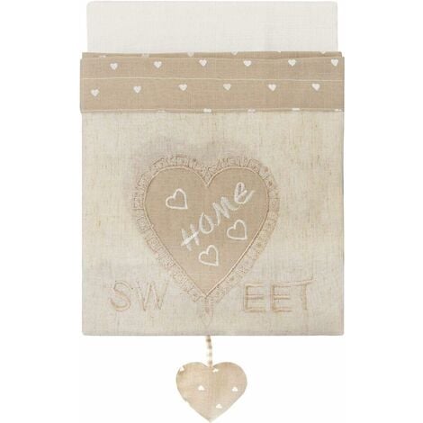 Tende Coppia Finestra Porta Interno Tessuto Casa Shabby Chic Tortora - 60x150 cm