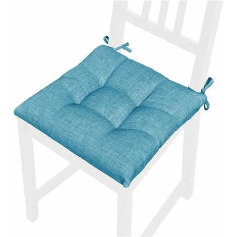 Cuscino Sedia Pastello Morbido Universale Coprisedia Cotone Imbottito 100% Made In Italy - Blu
