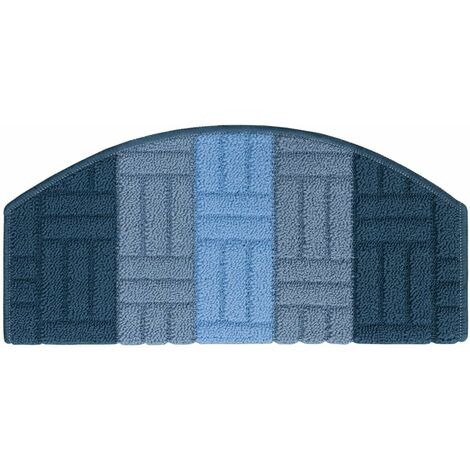 Tappeto Copri Gradini 3D Proteggi Scala Salvagradino Antiscivolo Semiluna 100% Made In Italy - Blu