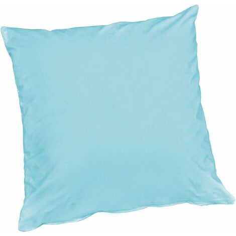Fodera Cuscino Cotone Lucido 40x40 Cm Cerniera Copricuscino 100% Made In Italy - Azzurro