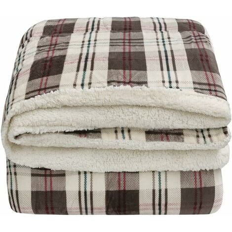 Plaid Coperta Sherpa Pile Doppio Strato Morbida Calda Vellutata