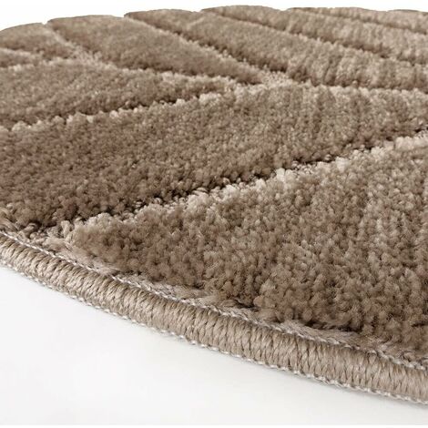 Tappeto Bagno Foglia Morbido Antiscivolo 50x110cm - Shaggy Grigio, Made In Italy - Foto 8