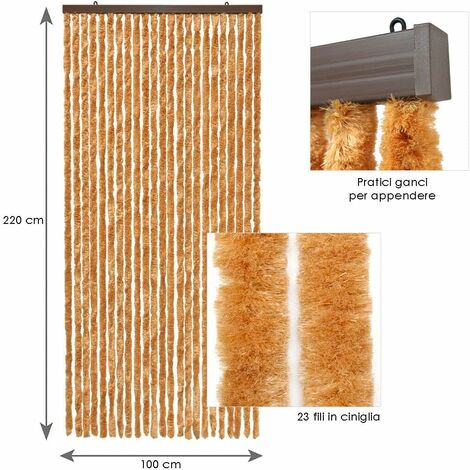 Tenda In Ciniglia Arisol 90x220cm - Antimosche, Lavabile, Mix Color - 100% Polipropilene Riciclabile - Foto 9