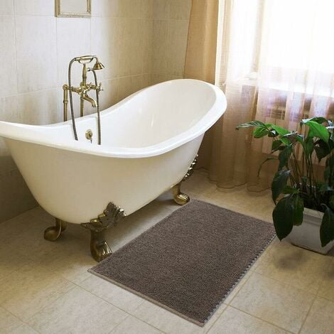 Tappeto Bagno 50x80 cm Camera Scendiletto Puro Cotone Morbido Lavabile 100%  Made In Italy Marrone