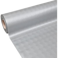 Tappeto Gomma Copri Pavimento Effetto Lamiera Zerbino Antiscivolo Isolante Robusto Grigio - 140x950 cm